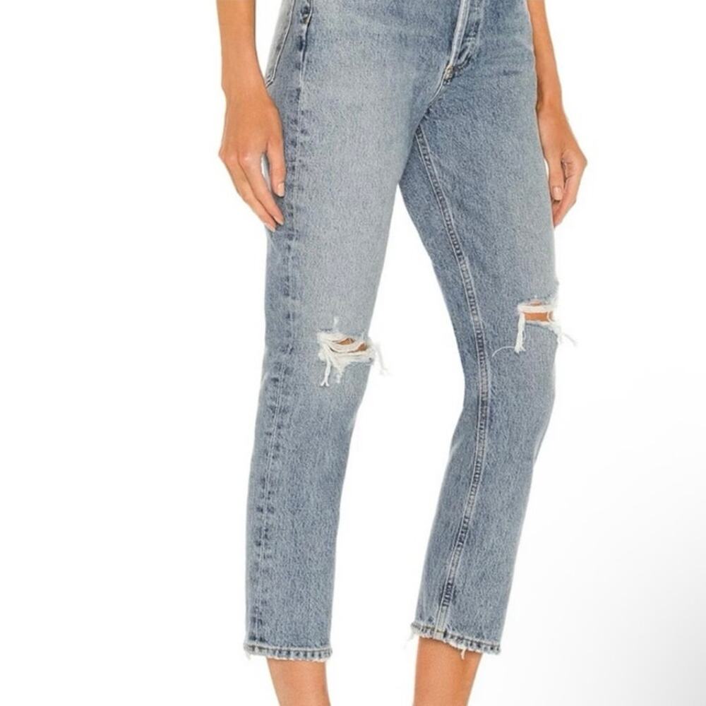 AGOLDE Riley High Rise Straight Crop Jean in Escalate Wash 26